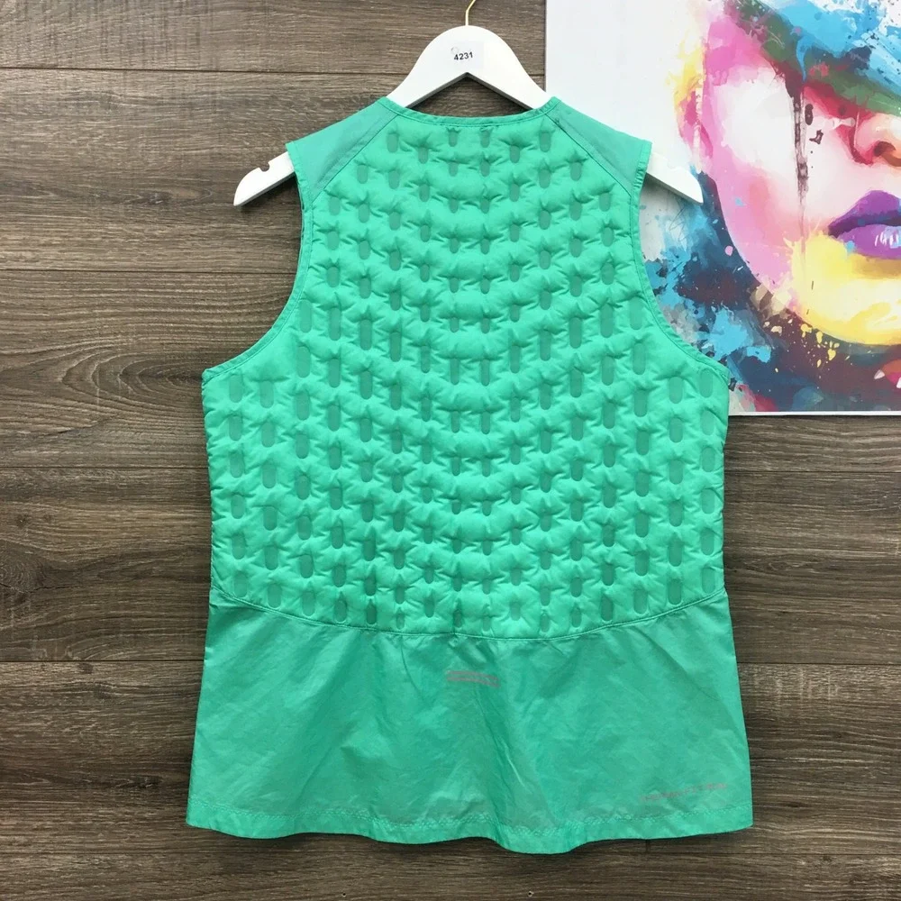 Nike Therma-FIT ADV Womens Mint Green Quilted Down Running Vest Large